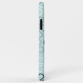 Coques Case-Mate iPhone Abstrait Big Flower Outlines BWG+Duck Egg Blue (Dos/Droite)