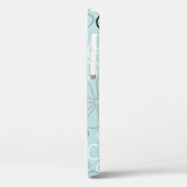 Coques Case-Mate iPhone Abstrait Big Flower Outlines BWG+Duck Egg Blue (Verso / Gauche)