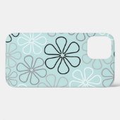 Coques Case-Mate iPhone Abstrait Big Flower Outlines BWG+Duck Egg Blue (Verso (horizontal))