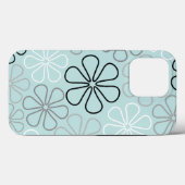 Coques Case-Mate iPhone Abstrait Big Flower Outlines BWG+Duck Egg Blue (Verso (horizontal))