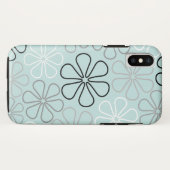 Coques Case-Mate iPhone Abstrait Big Flower Outlines BWG+Duck Egg Blue (Dos (Horizontal))