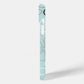 Coques Case-Mate iPhone Abstrait Big Flower Outlines BWG+Duck Egg Blue (Verso / Gauche)
