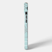 Coques Case-Mate iPhone Abstrait Big Flower Outlines BWG+Duck Egg Blue (Verso / Gauche)