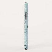 Coques Case-Mate iPhone Abstrait Big Flower Outlines BWG+Duck Egg Blue (Dos/Droite)