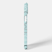 Coques Case-Mate iPhone Abstrait Big Flower Outlines BWG+Duck Egg Blue (Verso / Droite)
