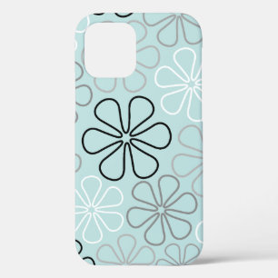 Case-Mate iPhone Case Abstrait Big Flower Outlines BWG+Duck Egg Blue