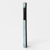 Coques Case-Mate iPhone Abstrait Big Flower Outlines BWG+Duck Egg Blue (Dos/Gauche)