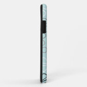 Coques Case-Mate iPhone Abstrait Big Flower Outlines BWG+Duck Egg Blue (Dos/Droite)