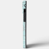 Coques Case-Mate iPhone Abstrait Big Flower Outlines BWG+Duck Egg Blue (Verso / Gauche)