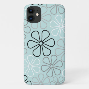 Case-Mate iPhone Case Abstrait Big Flower Outlines BWG+Duck Egg Blue