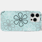 Coques Case-Mate iPhone Abstrait Big Flower Outlines BWG+Duck Egg Blue (Verso (horizontal))