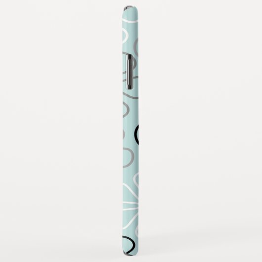 Coques Case-Mate iPhone Abstrait Big Flower Outlines BWG+Duck Egg Blue (Dos/Droite)