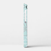 Coques Case-Mate iPhone Abstrait Big Flower Outlines BWG+Duck Egg Blue (Verso / Gauche)