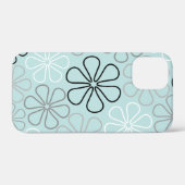 Coques Case-Mate iPhone Abstrait Big Flower Outlines BWG+Duck Egg Blue (Verso (horizontal))