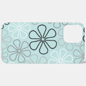 Coques Case-Mate iPhone Abstrait Big Flower Outlines BWG+Duck Egg Blue (Verso / Droite)