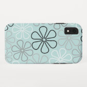 Coques Case-Mate iPhone Abstrait Big Flower Outlines BWG+Duck Egg Blue (Dos (Horizontal))