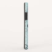 Coques Case-Mate iPhone Abstrait Big Flower Outlines BWG+Duck Egg Blue (Dos/Droite)