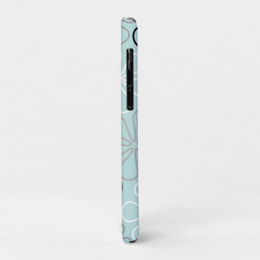 Coques Case-Mate iPhone Abstrait Big Flower Outlines BWG+Duck Egg Blue (Dos/Gauche)