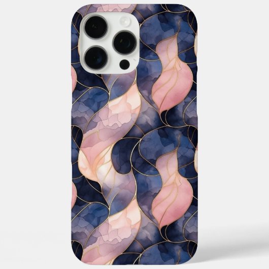 Coques Case-Mate iPhone Abstrait bleu chic (Verso)