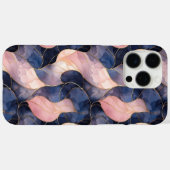 Coques Case-Mate iPhone Abstrait bleu chic (Verso (horizontal))