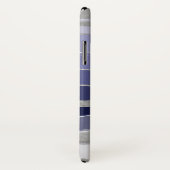 Coques Case-Mate iPhone Abstrait bleu et argent personnalisé (Dos/Droite)