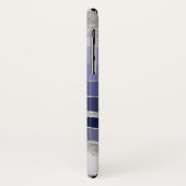 Coques Case-Mate iPhone Abstrait bleu et argent personnalisé (Dos/Gauche)