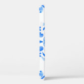 Coques Case-Mate iPhone Abstrait bleu et blanc dessiné à la main sans cout (Verso / Droite)