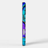 Coques Case-Mate iPhone Abstrait bleu français avec texture tissée (Verso / Droite)