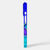 Coques Case-Mate iPhone Abstrait bleu français avec texture tissée (Verso / Gauche)