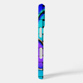 Coques Case-Mate iPhone Abstrait bleu français avec texture tissée (Verso / Droite)