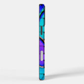 Coques Case-Mate iPhone Abstrait bleu français avec texture tissée (Verso / Droite)