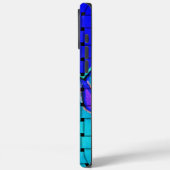 Coques Case-Mate iPhone Abstrait bleu français avec texture tissée (Verso / Gauche)