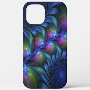 Case-Mate iPhone Case Abstrait Bleu Rose Vert Fractal Lumineux Coloré
