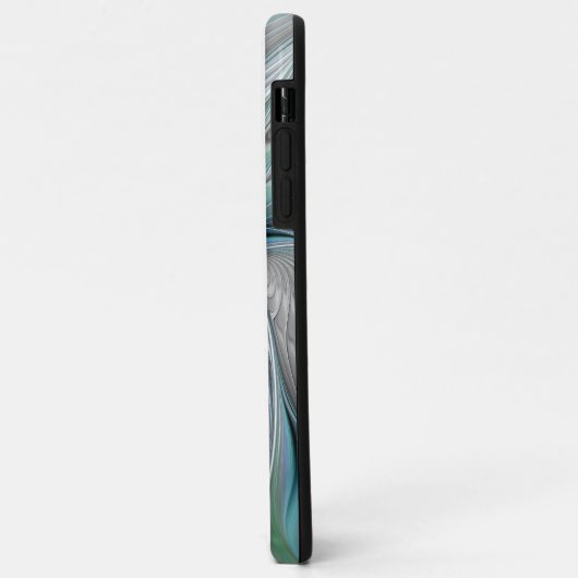 Coques Case-Mate iPhone Abstrait Bleu Vert Papillon Imaginaire Fractal Art (Dos/Gauche)