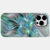 Coques Case-Mate iPhone Abstrait Bleu Vert Papillon Imaginaire Fractal Art (Verso (horizontal))