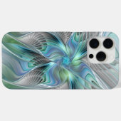 Coques Case-Mate iPhone Abstrait Bleu Vert Papillon Imaginaire Fractal Art (Verso (horizontal))