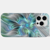 Coques Case-Mate iPhone Abstrait Bleu Vert Papillon Imaginaire Fractal Art (Verso (horizontal))