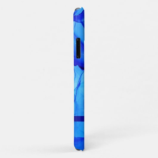 Coques Case-Mate iPhone Abstrait Blue Custom Unique Art Swirls (Dos/Droite)