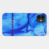 Coques Case-Mate iPhone Abstrait Blue Custom Unique Art Swirls (Dos (Horizontal))