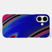 Coques Case-Mate iPhone Abstrait Blue Grey Magenta Fractal Art (Verso (horizontal))