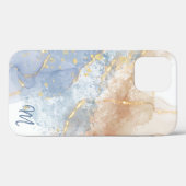 Coques Case-Mate iPhone Abstrait Blue, Taupe et Gold Coque-Mate iPhone Cas (Verso (horizontal))
