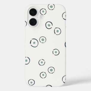 Coques iPhone 16 Abstrait Bohème Vert Sauge Organique à Points
