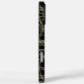 Coques Case-Mate iPhone Abstrait brillant d'or noir (Verso / Droite)