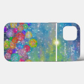 Coques Case-Mate iPhone Abstrait champ impressionniste de fleurs (Verso (horizontal))