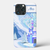 Coques Case-Mate iPhone Abstrait Ciel Arctique Monogrammé (Verso)