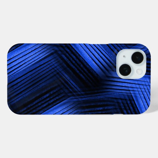 Coques Case-Mate iPhone Abstrait contemporain bleu (Verso (horizontal))