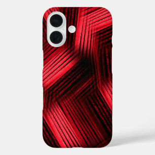 Coques iPhone 16 Abstrait contemporain rouge et noir