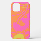 Coques Case-Mate iPhone Abstrait Coque-coque iphone de monogramme rose (Verso)