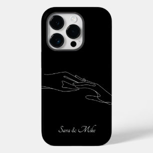 Coque Pour iPhone 14 Pro Abstrait Couple Line Art, Boho Chic