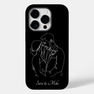 Coque Pour iPhone 14 Pro Abstrait Couple Line Art, Boho Chic